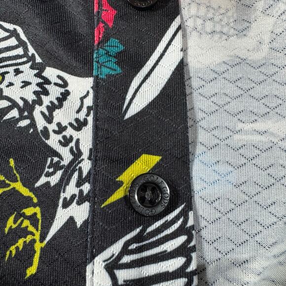 Golf Gods Lg Short Sleeve Polo All Over Print Tattoo Style Graphics Snakes Eagle - Picture 10 of 10